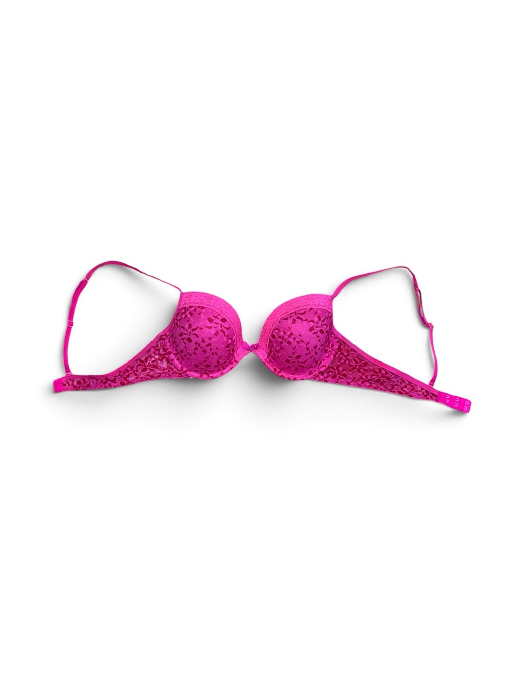 La Senza Hot Pink Floral Lace Bra Size 34C Lingerie Intimates Underwear Feminine